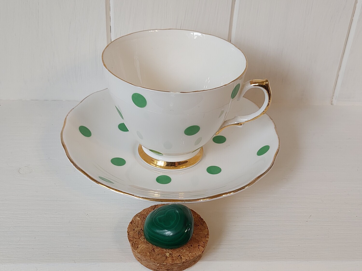 MALACHITE ~ Green Spot Cup &amp; Saucer
