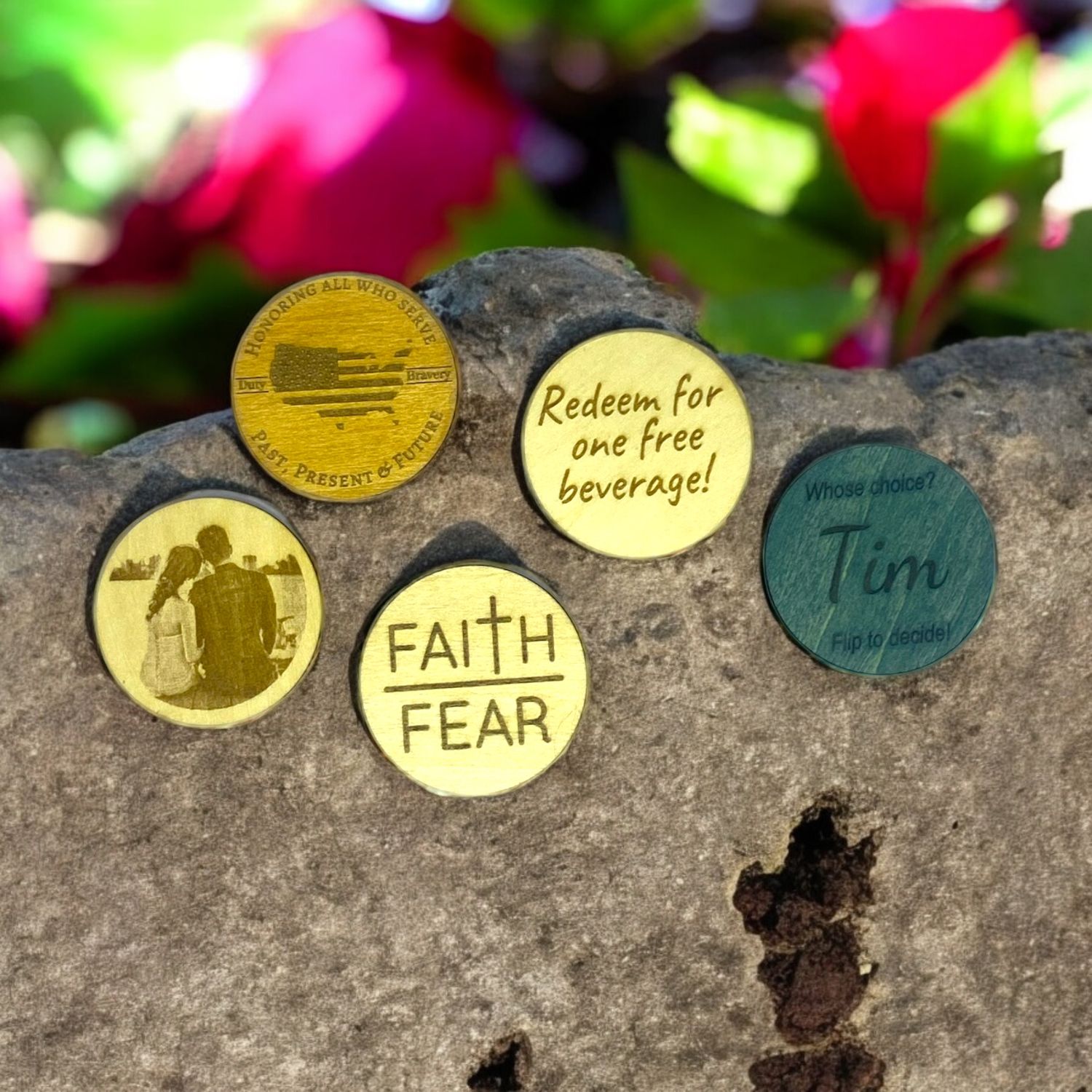 Personalized Wooden Coins