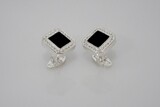 White topaz cross, Silver cufflinks, Wedding cufflinks, Beautiful man accessory use for stylish dressing