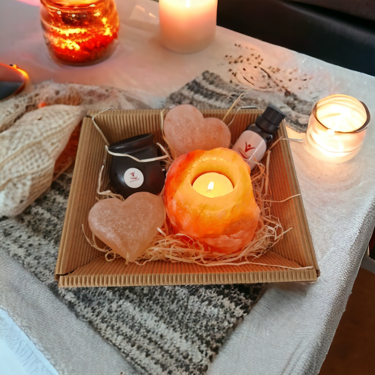 Geschenkeset Aromalicht mit Herzen