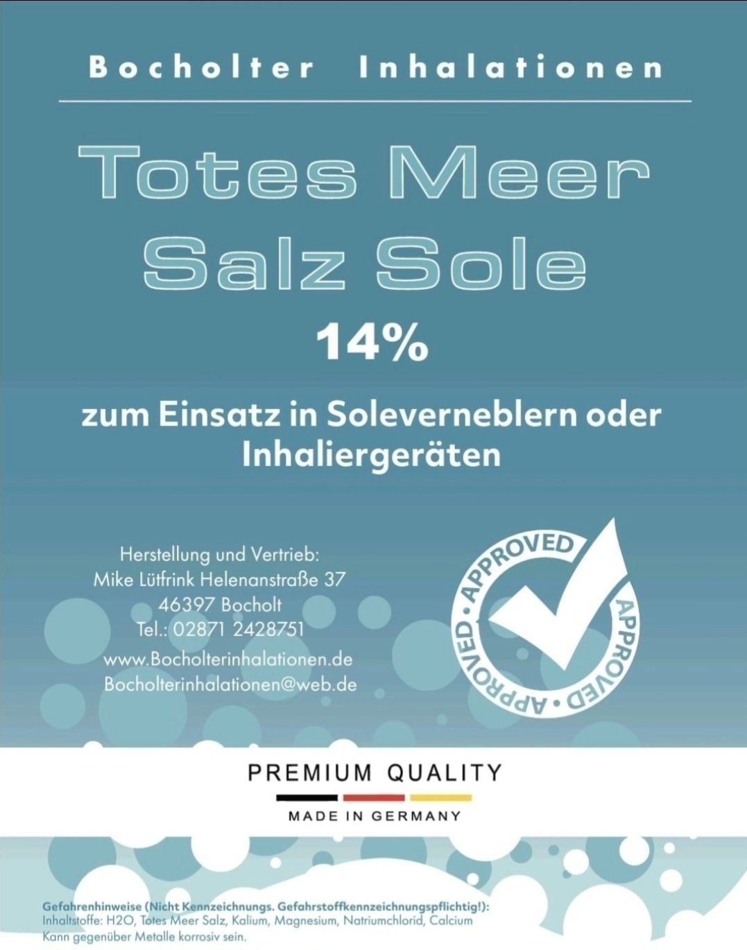 10 Liter TotesMeerSalz Sole 14%