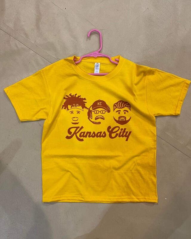 Youth Mahomes, Reid, Kelce Cartoon Shirt