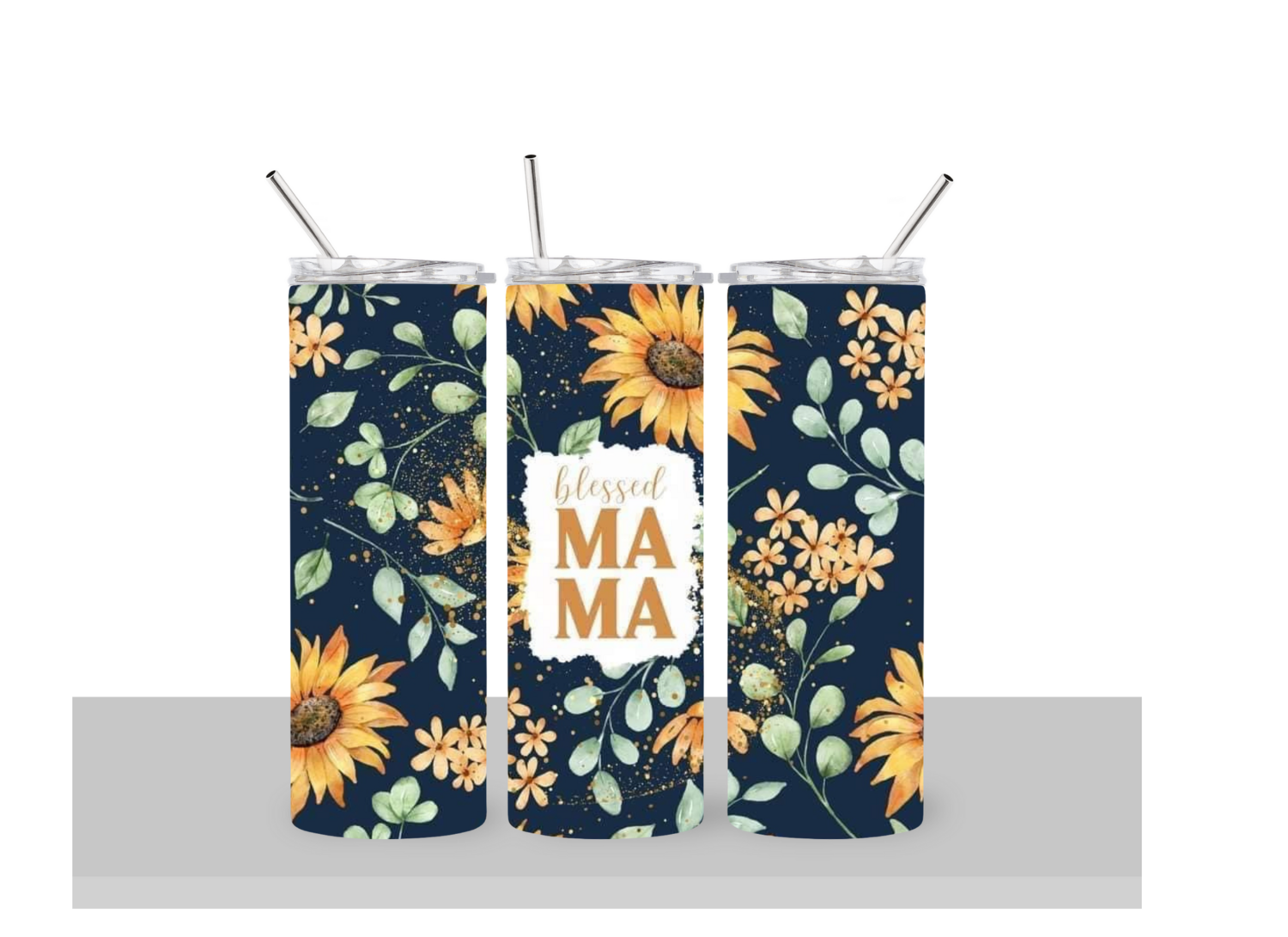 Sunflower Blessed Mama Tumbler