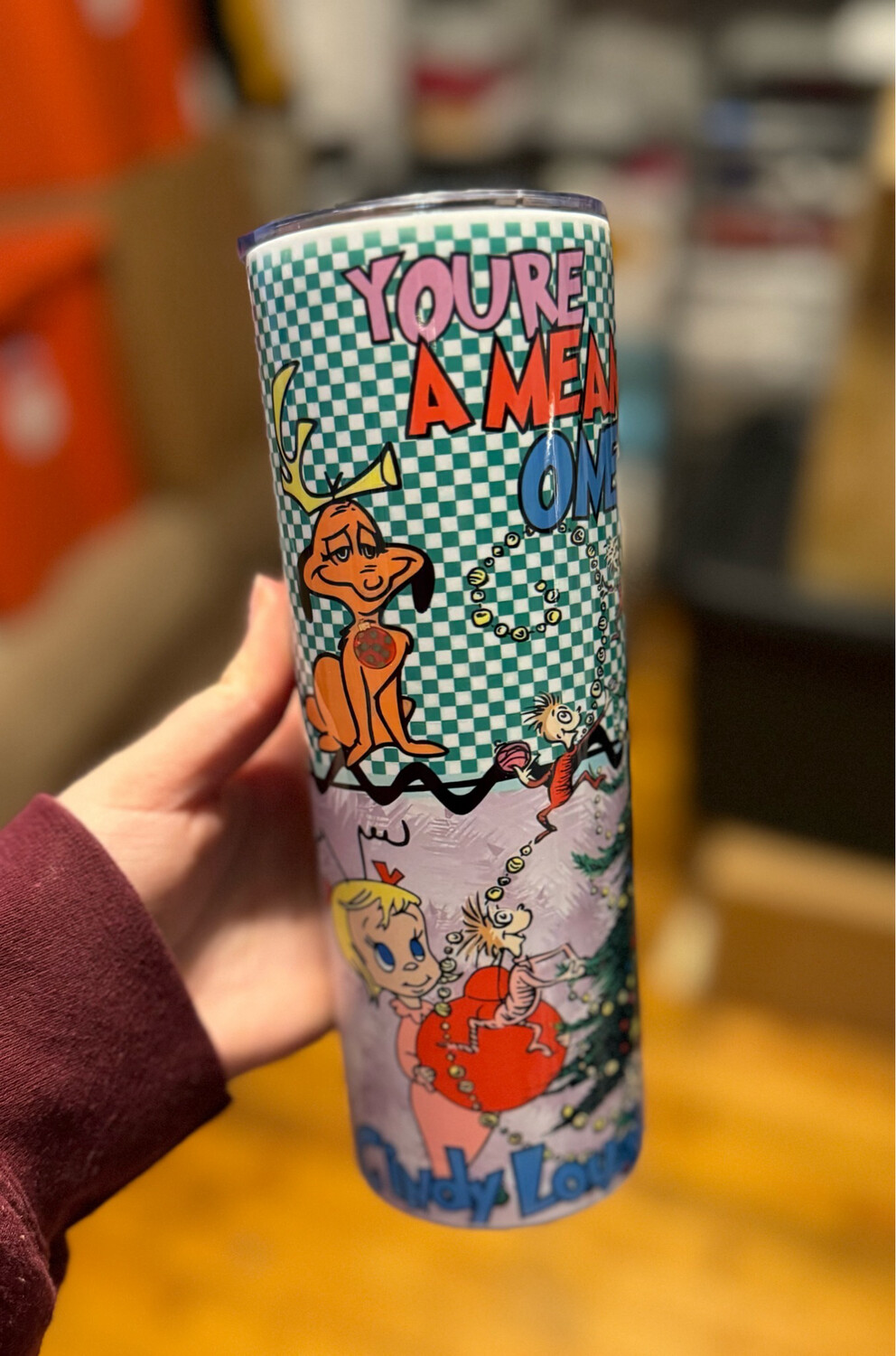 Grinch Comic Style Tumbler