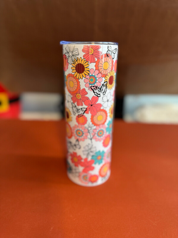 Keep On Keeping On Butterfly Floral Tumbler