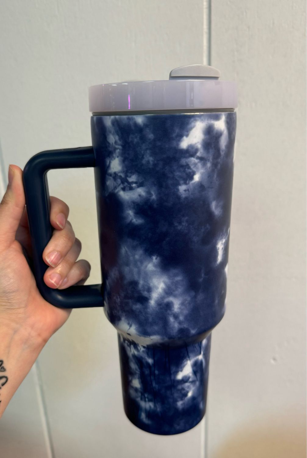 Dark Blue Tie Dye 40oz Cup