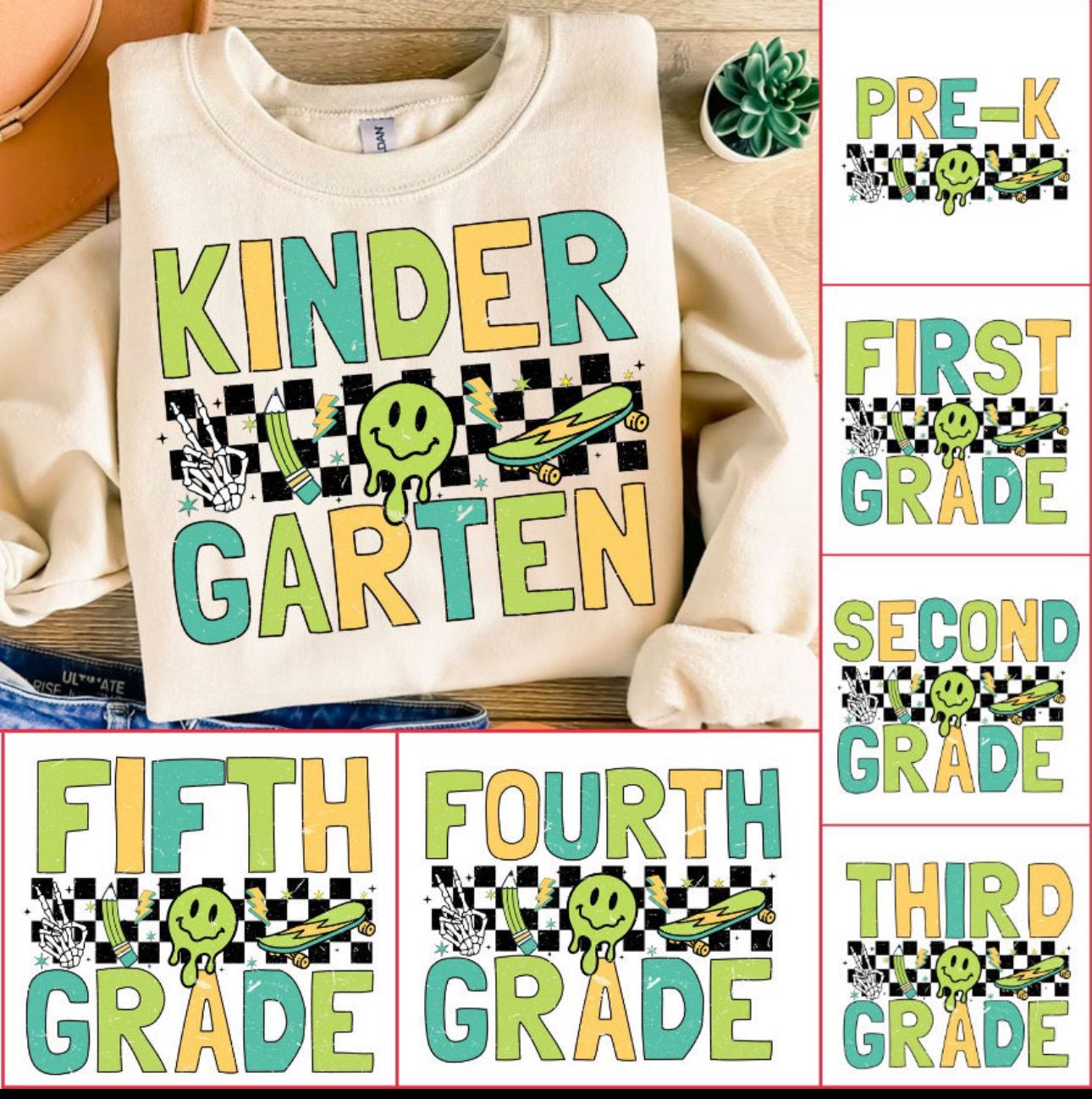 Checkered Green Grades