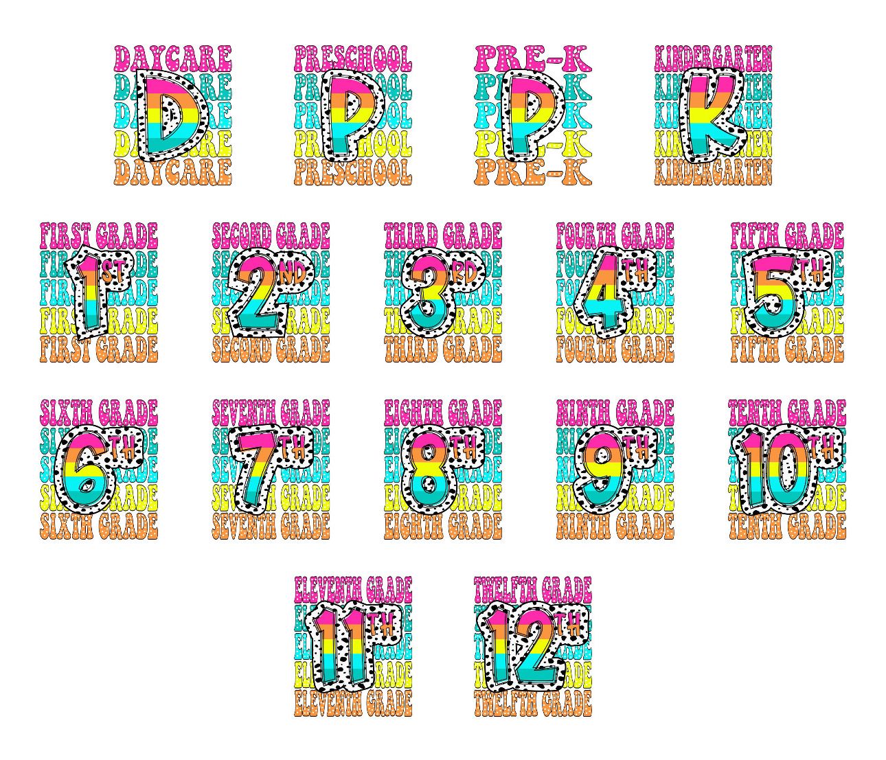 Colorful Stacked Grades