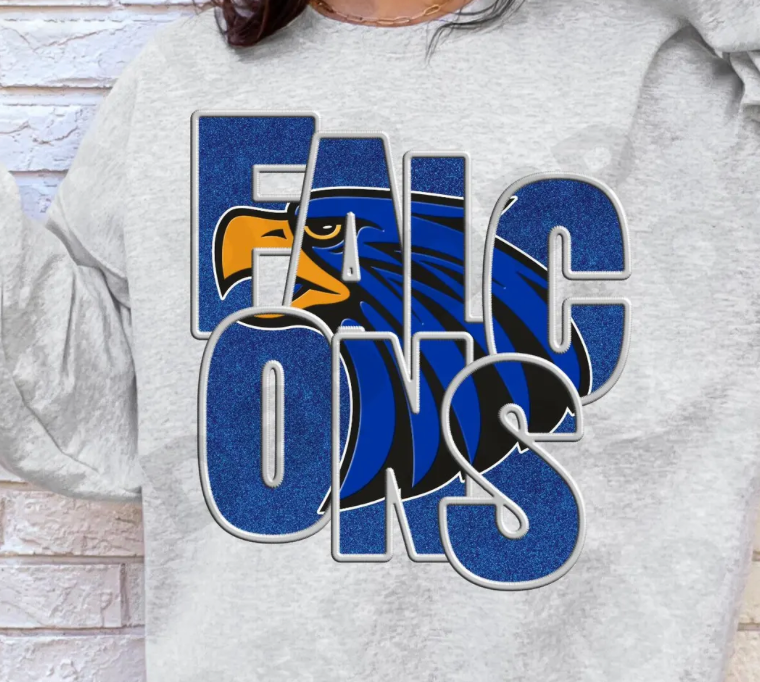 Falcon Faux Embroidered Letters