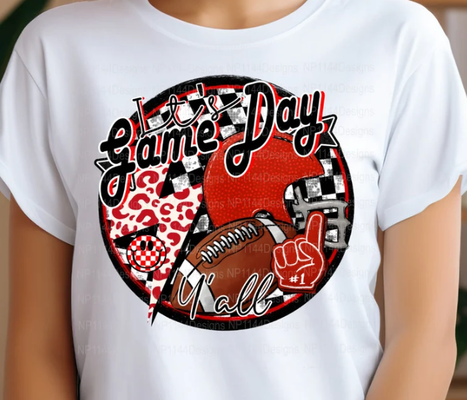 Game Day Red Retro Checkered