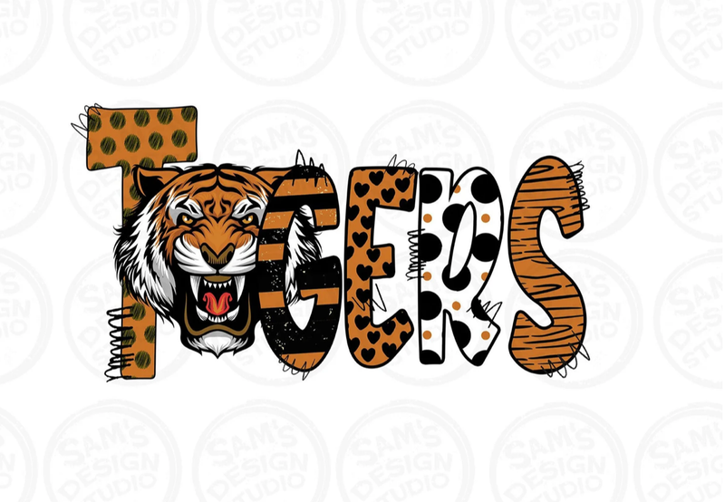 Tigers Doodle Print