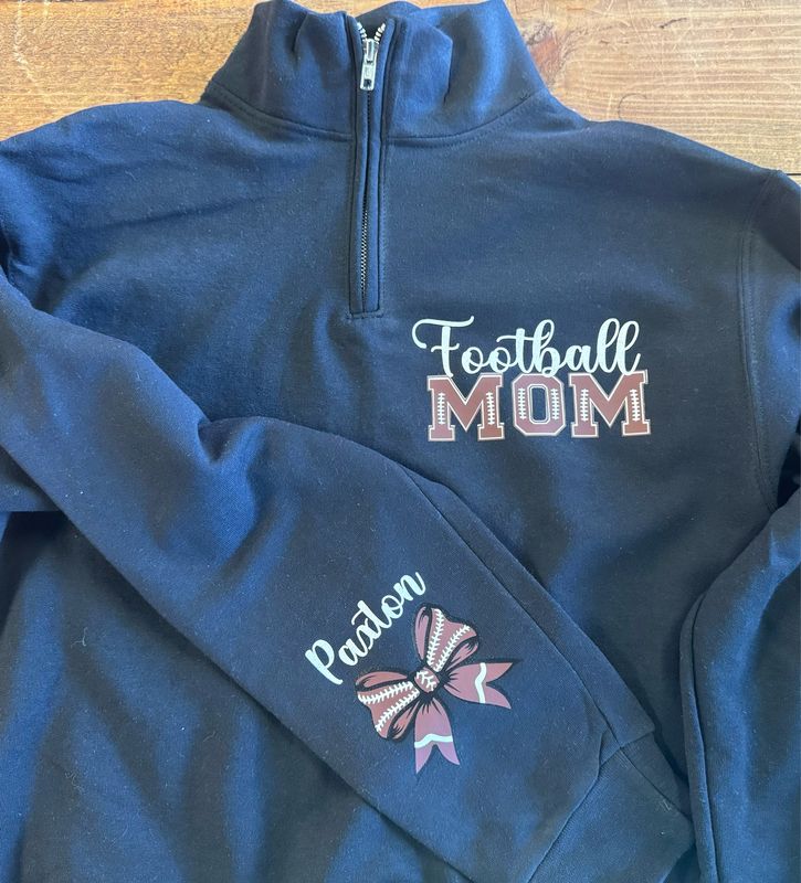 Custom Sports Mom With Sleeve Name