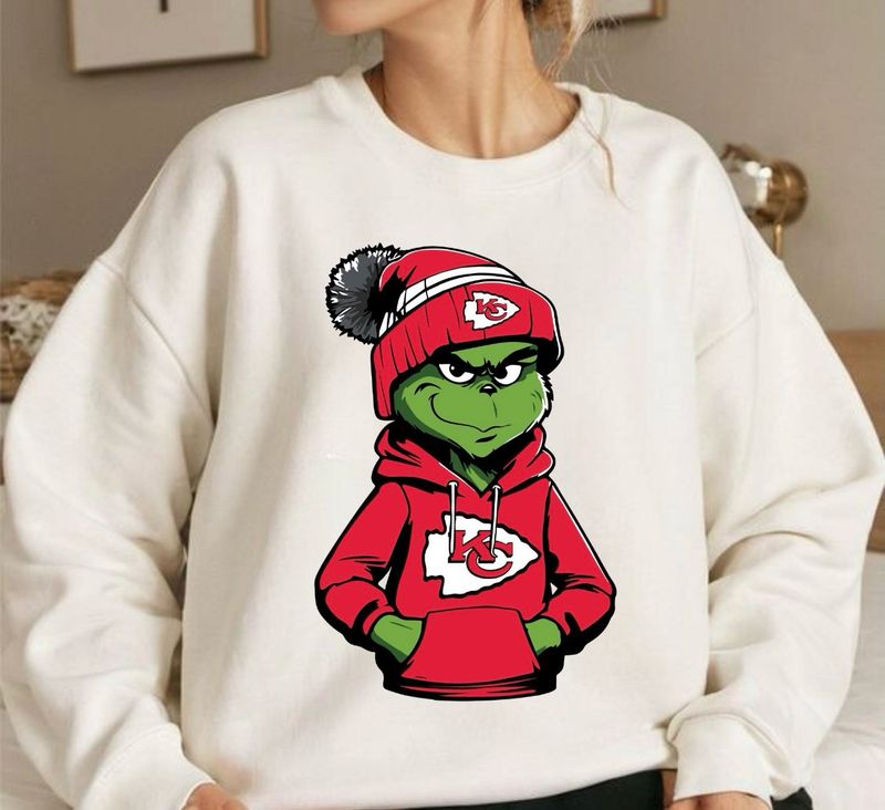 Grinch Wearing KC Hoodie