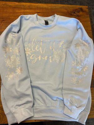 Let It Snow Metallic Silver Crewneck