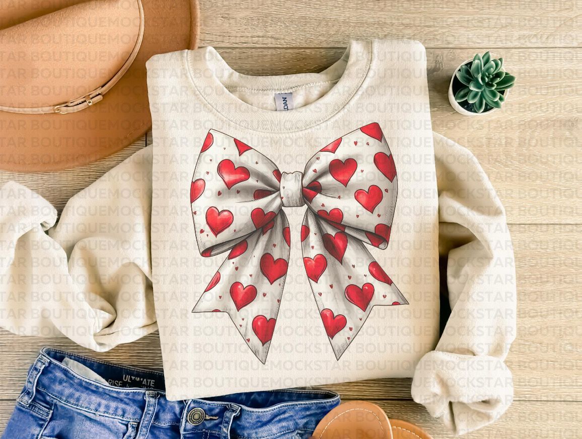 Bow with Red Hearts