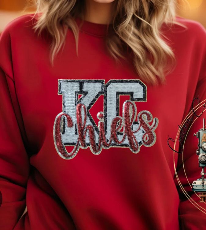 Kc Chiefs Sequin Patch Sweatshirt