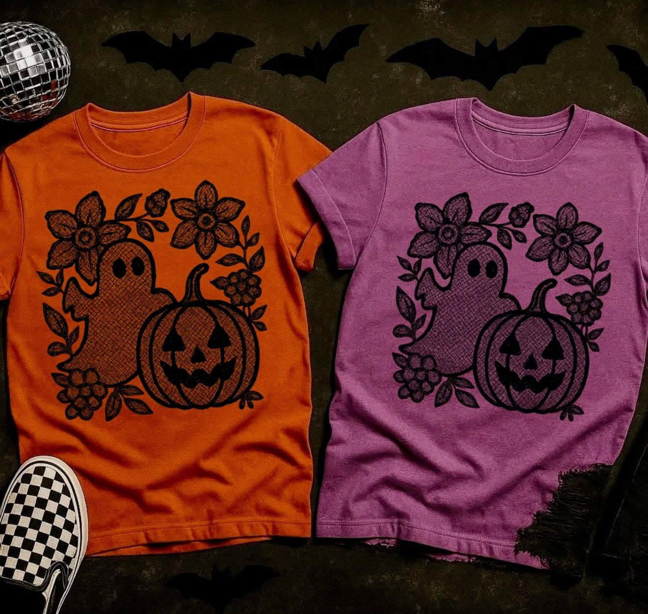Lace Pumpkin And Ghost