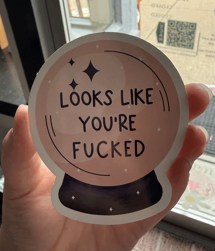 Looks Like You&#39;re Fucked Sticker (3inch)