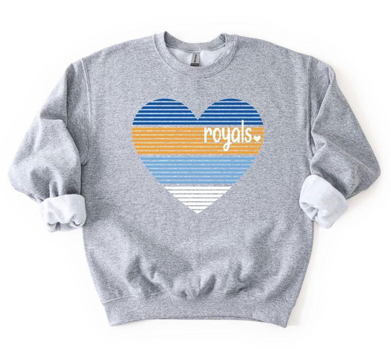 KC or Royals Stacked Heart (Adult)
