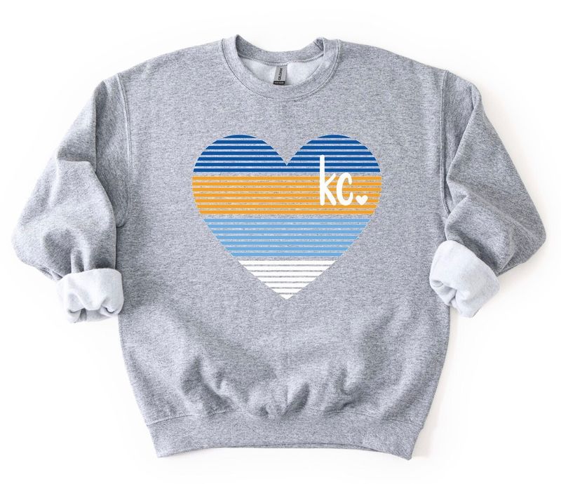 KC or Royals Stacked Heart (Kids)