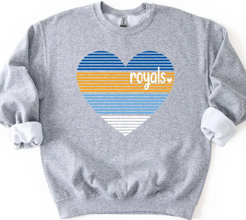 KC or Royals Stacked Heart (Kids)