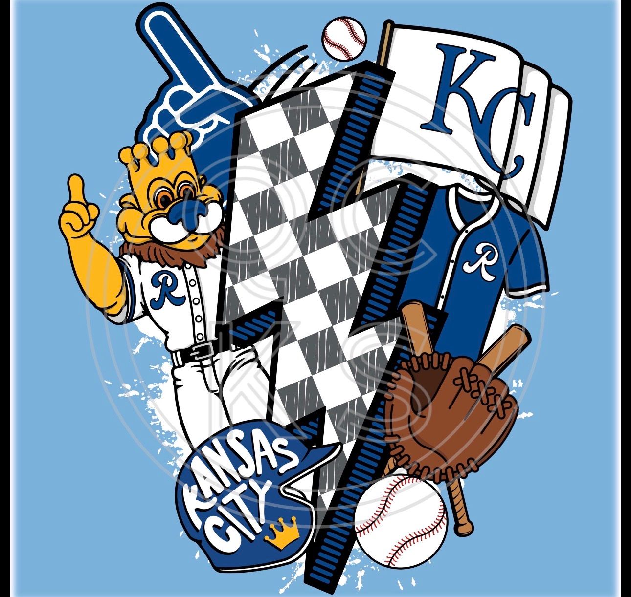 Kc Lightening Bolt Collage (Adult)