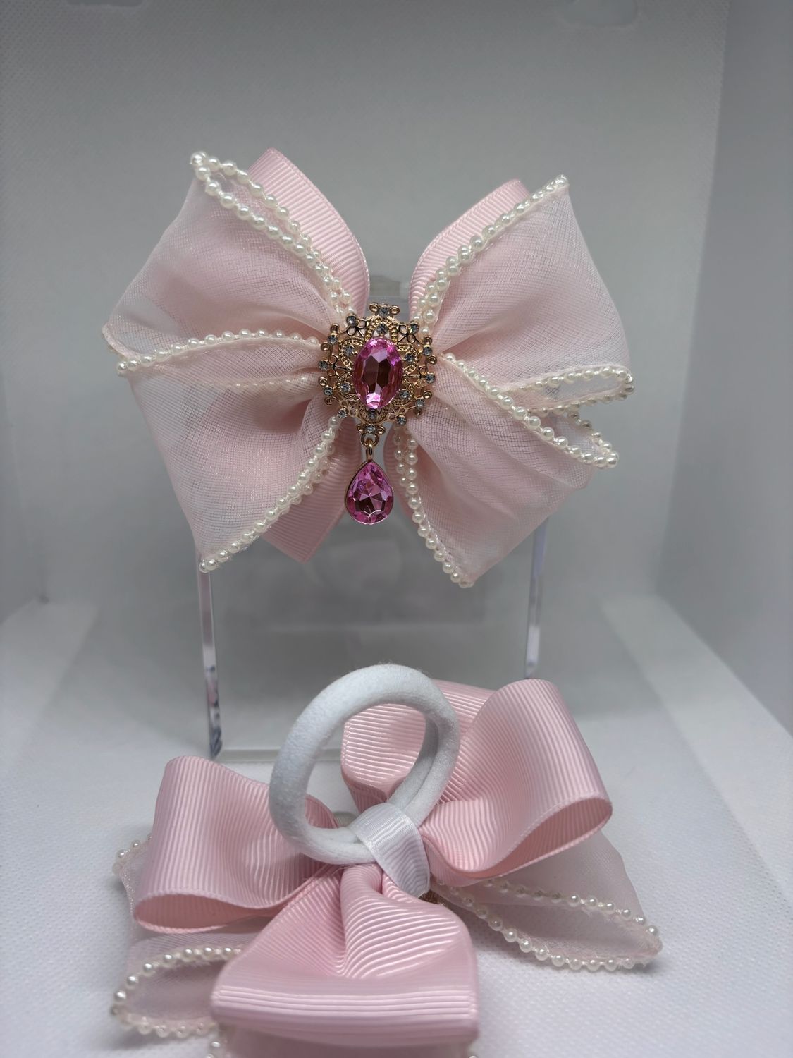 Hair Bows with Teardrop Pendant