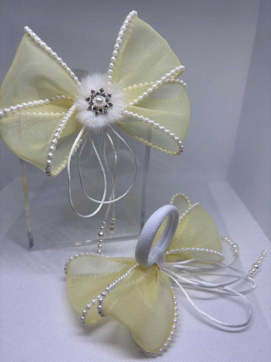Organza bow with rhinestones