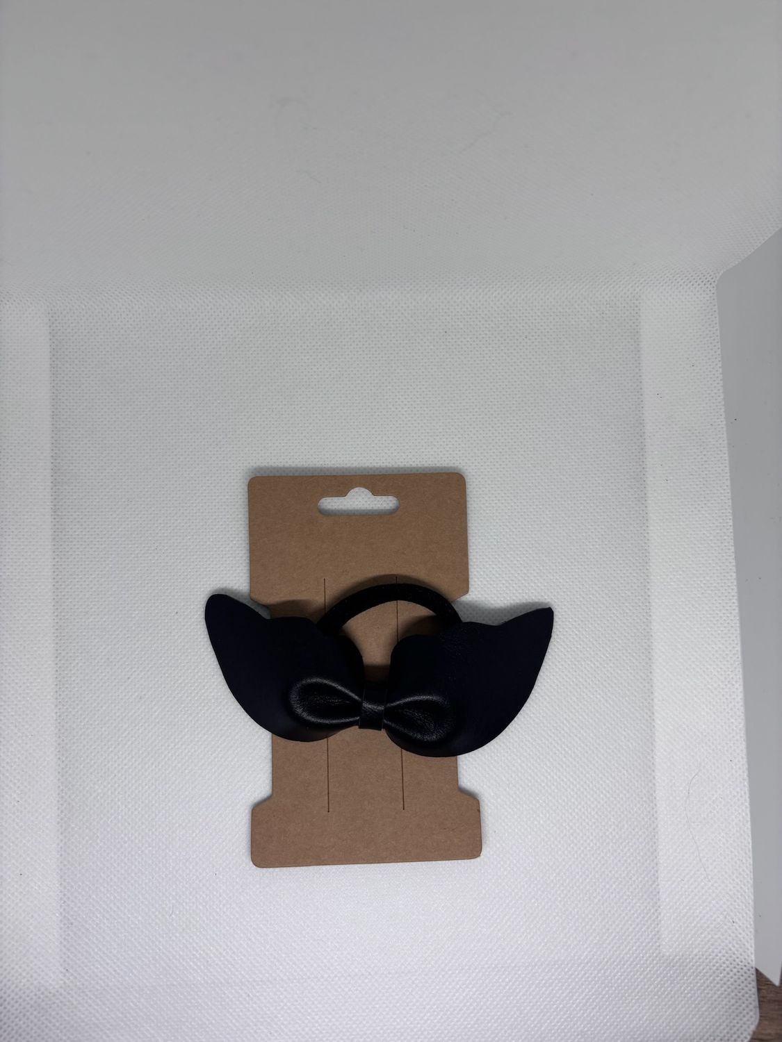 Hair bow made of genuine leather