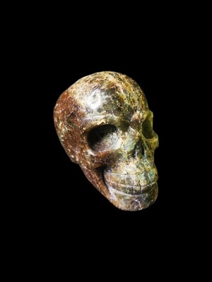 Chrysoprase Skull Carving