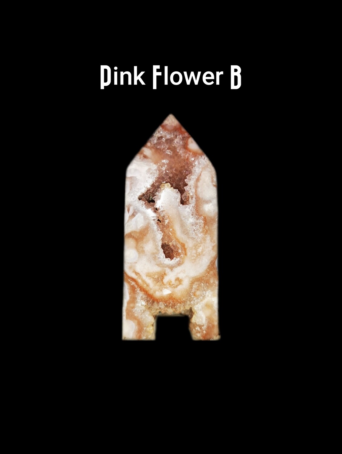 Pink Flower Agate Tower 