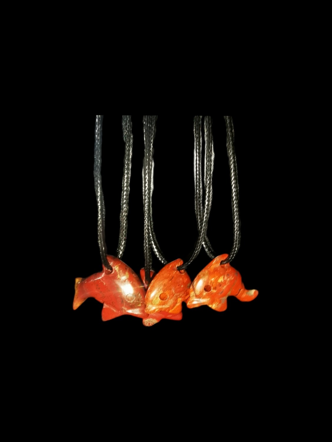 Necklace Red Jasper Dolphin Pendant