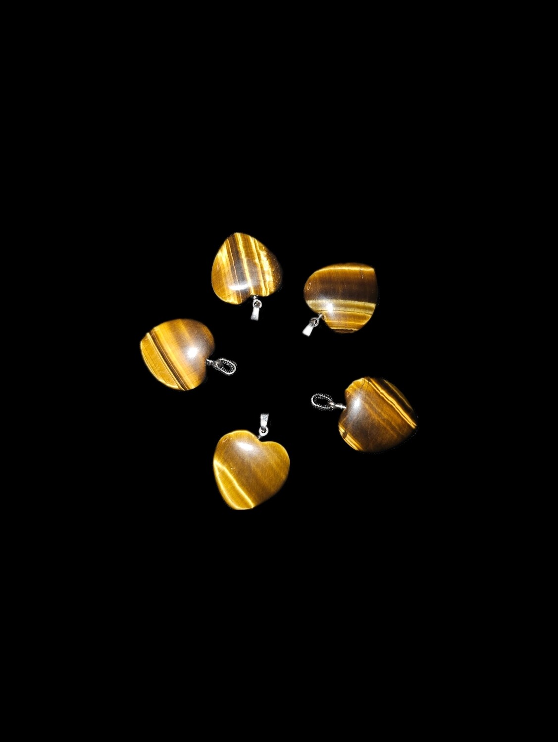 Pendant Tiger Eye Hearts