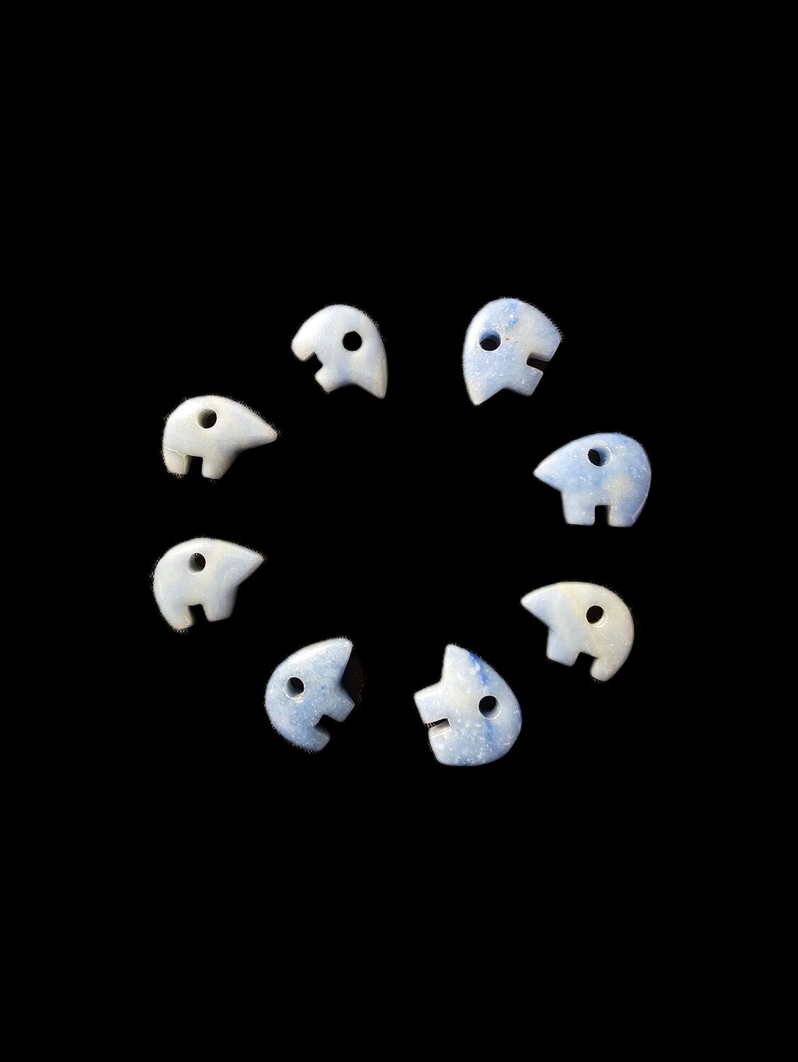 Mini Blue Quartz Elephants