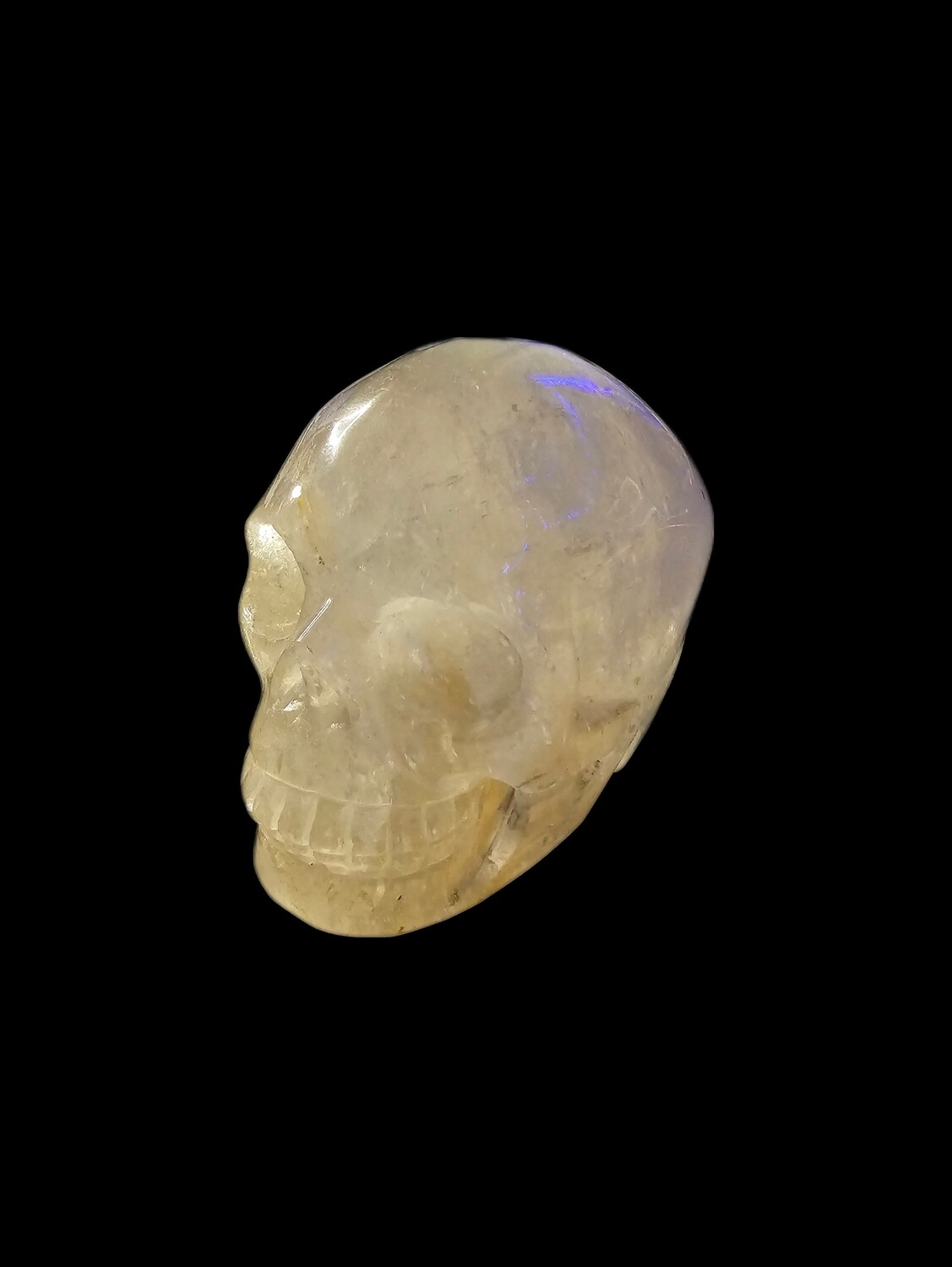 Clear Quartz Skull with Golden Inclusions