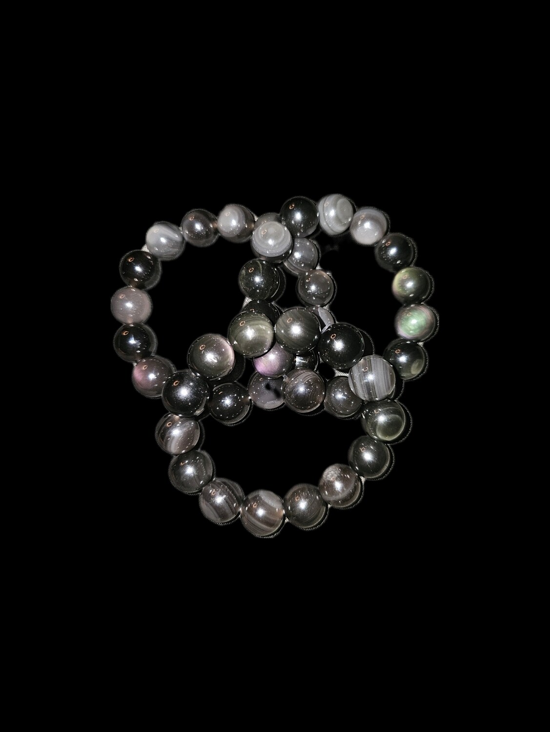 Bracelet Sheen Obsidian Large Beads