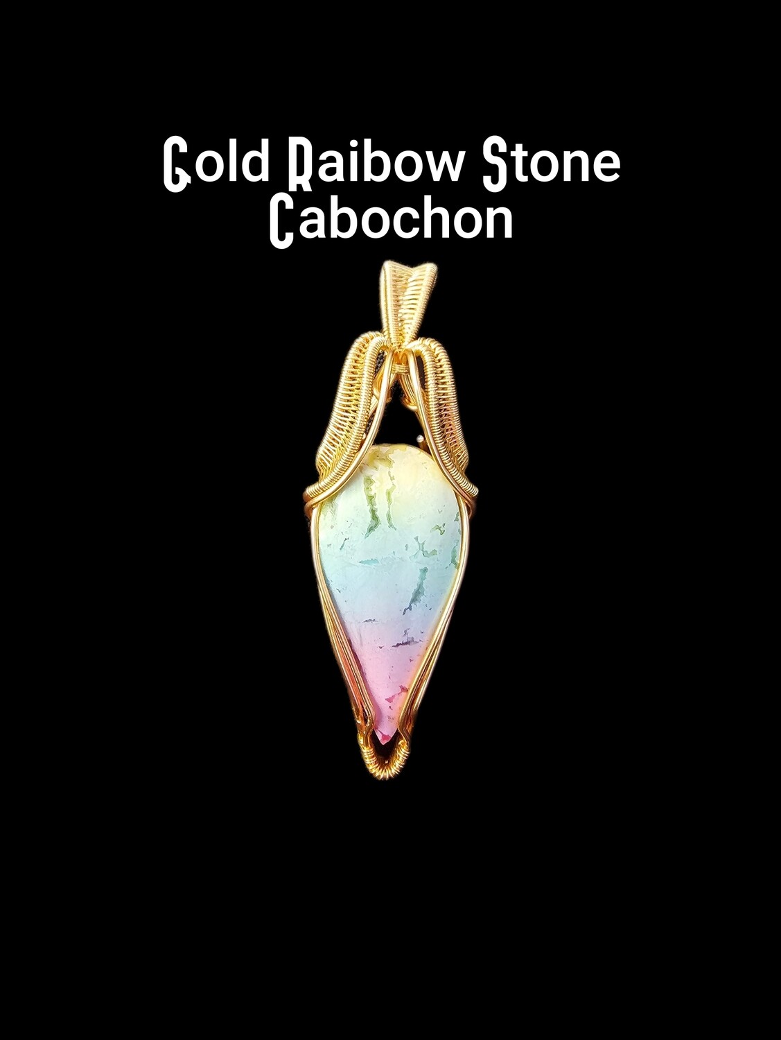 Pendant Wire Wrapped Crystal Gold
