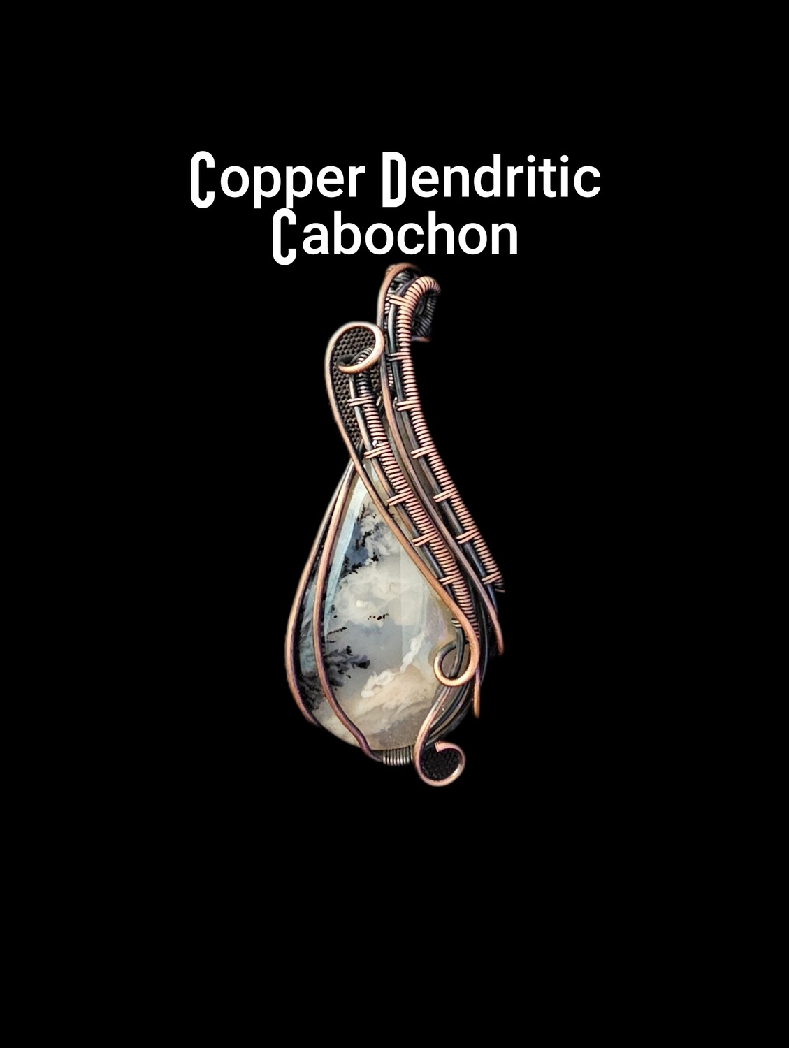 Pendant Wire Wrapped Crystal Rose Gold &amp; Copper