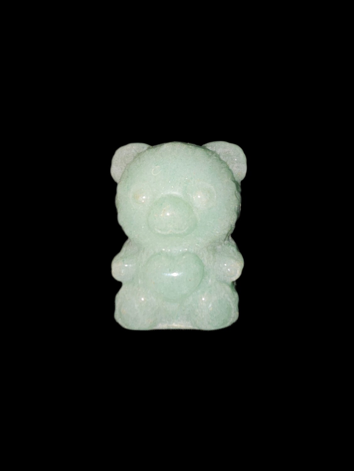 Green Aventurine Heart Bears