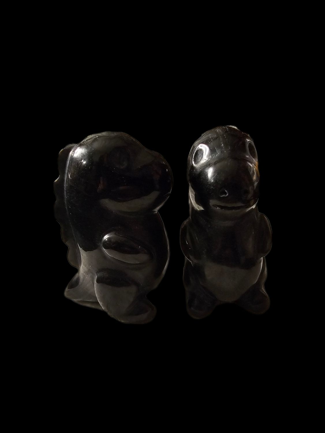 Large Black Obsidian Chubby Dino