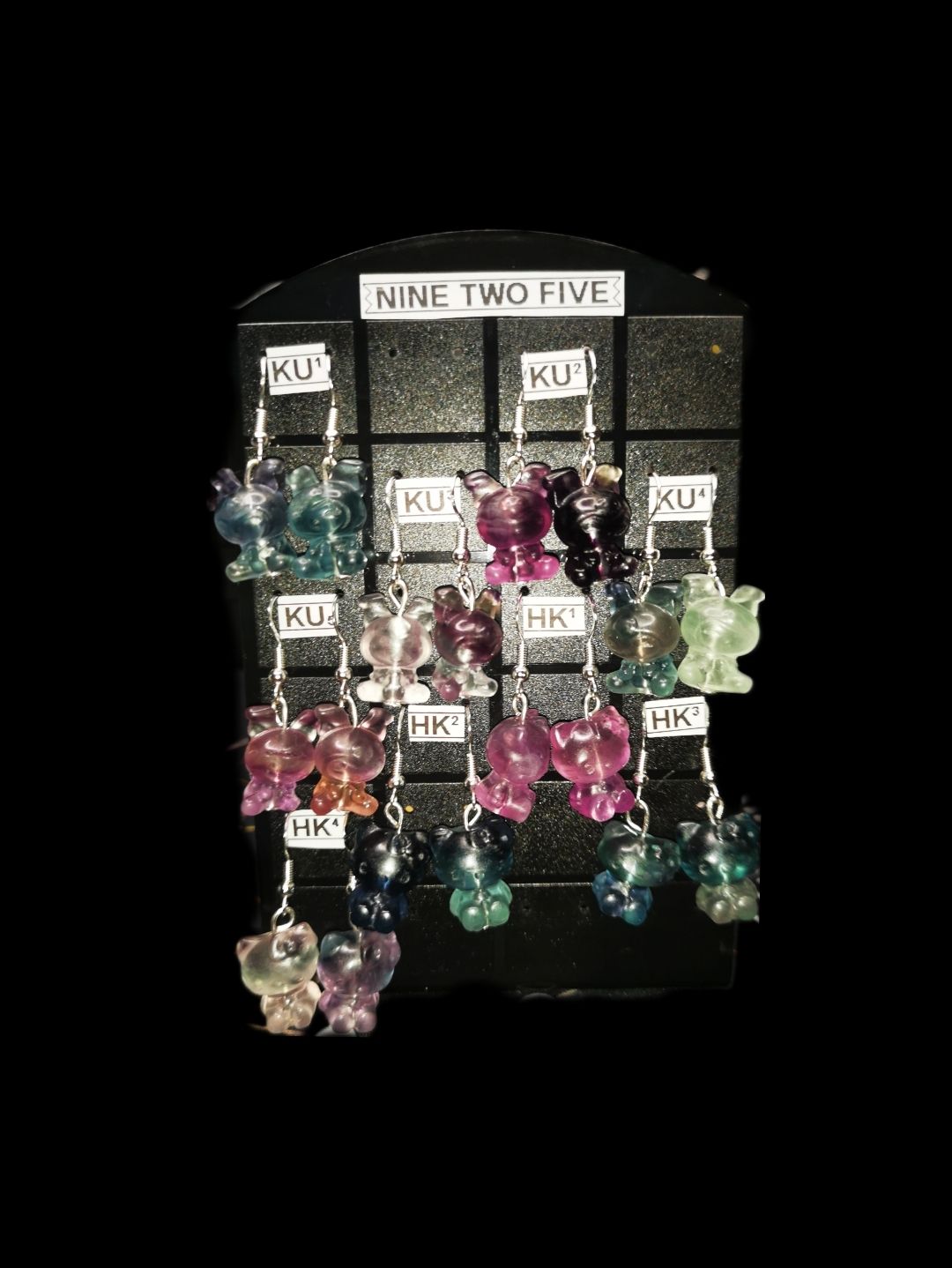 Earrings 925 Fluorite Kuromi