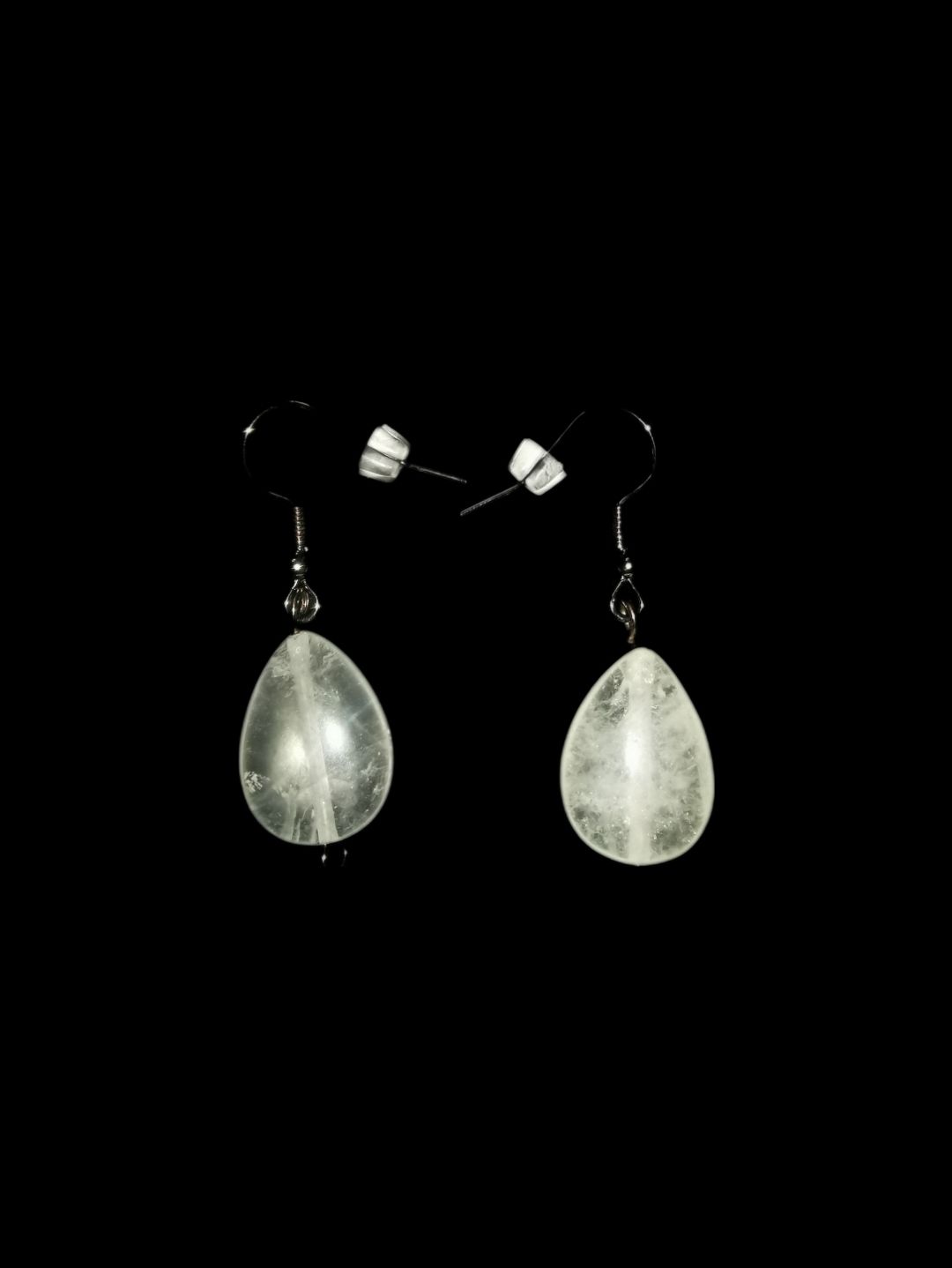 Earrings Clear Quartz Drop 