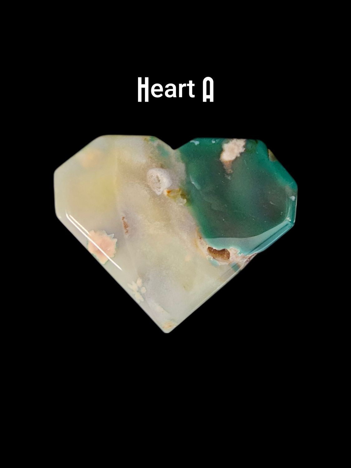 Hearts Green Flower Agate
