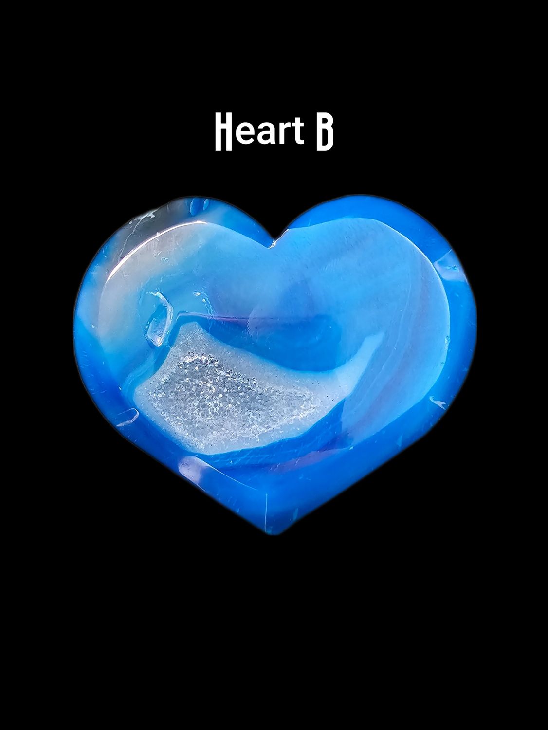 Hearts Blue Druzy Agate