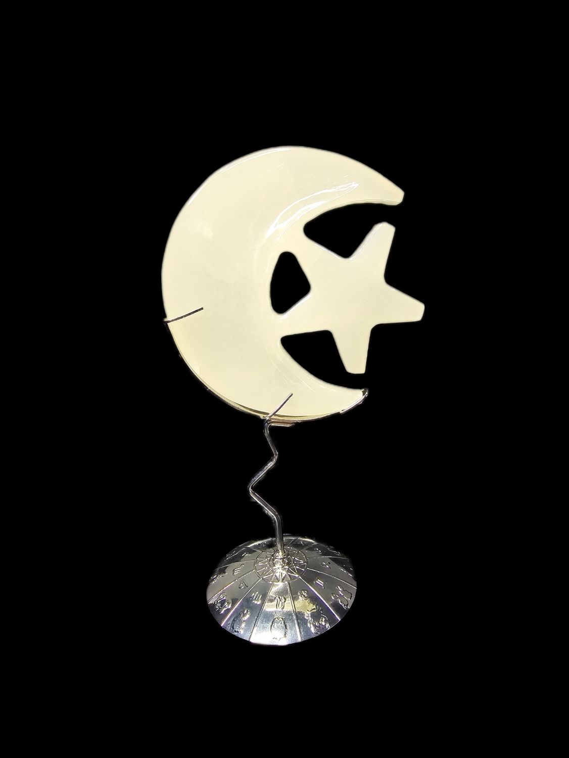 Calcite Moon/Star on Zodiac Stand