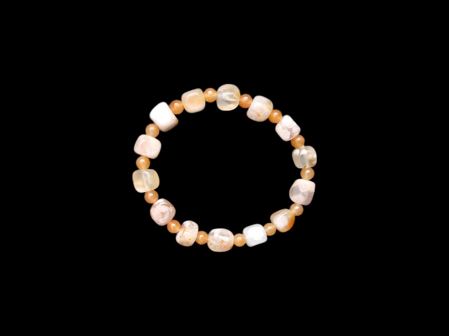 Bracelet Flower Agate Cubed