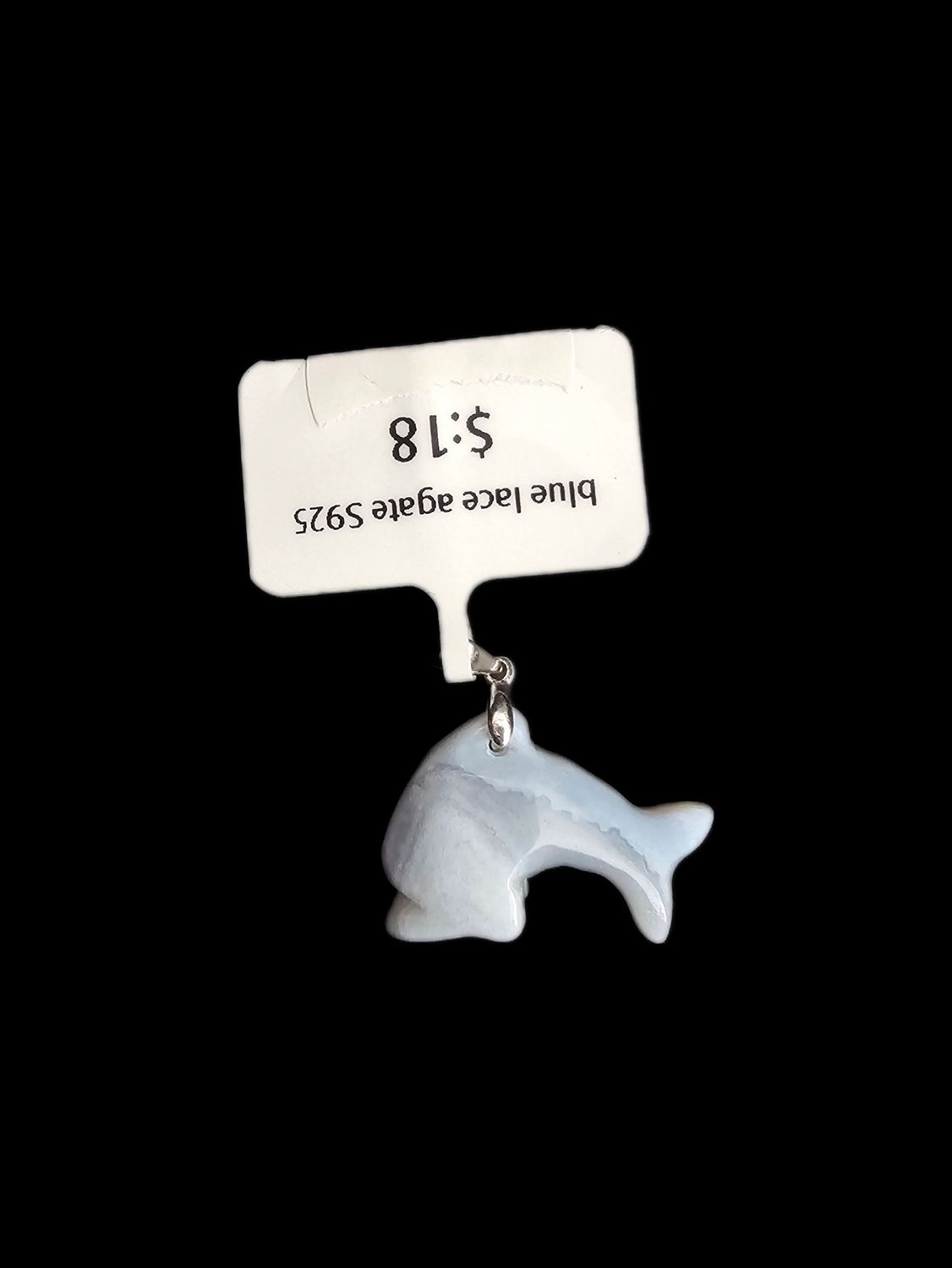 Pendant S925 Blue Lace Agate Dolphin