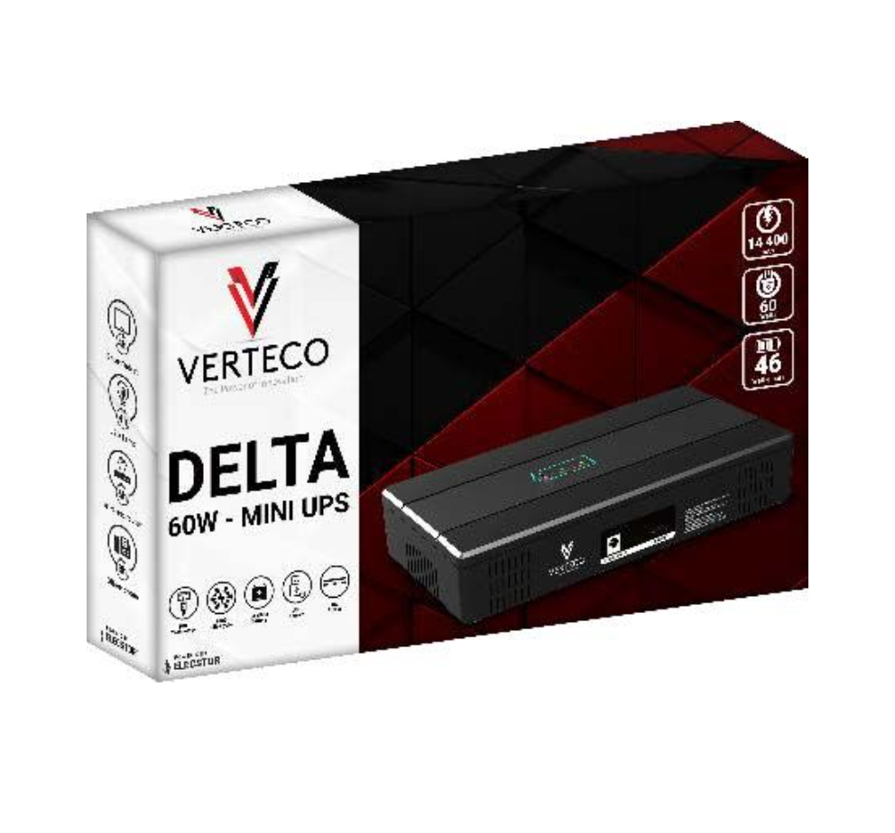 Verteco Elecstor 60W DC Mini UPS with POE 14400mAh