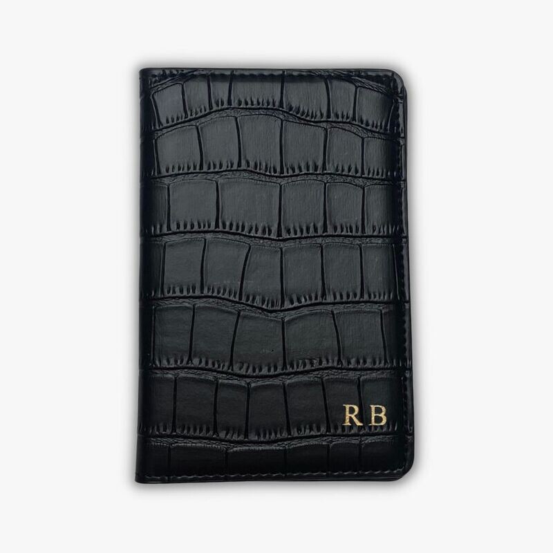 Passport cover Classic - Croc Black