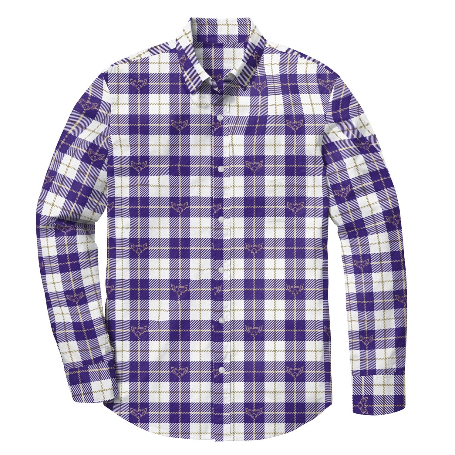 Loras Duhawk Flannel, Colour: Purple with White, Size: XS